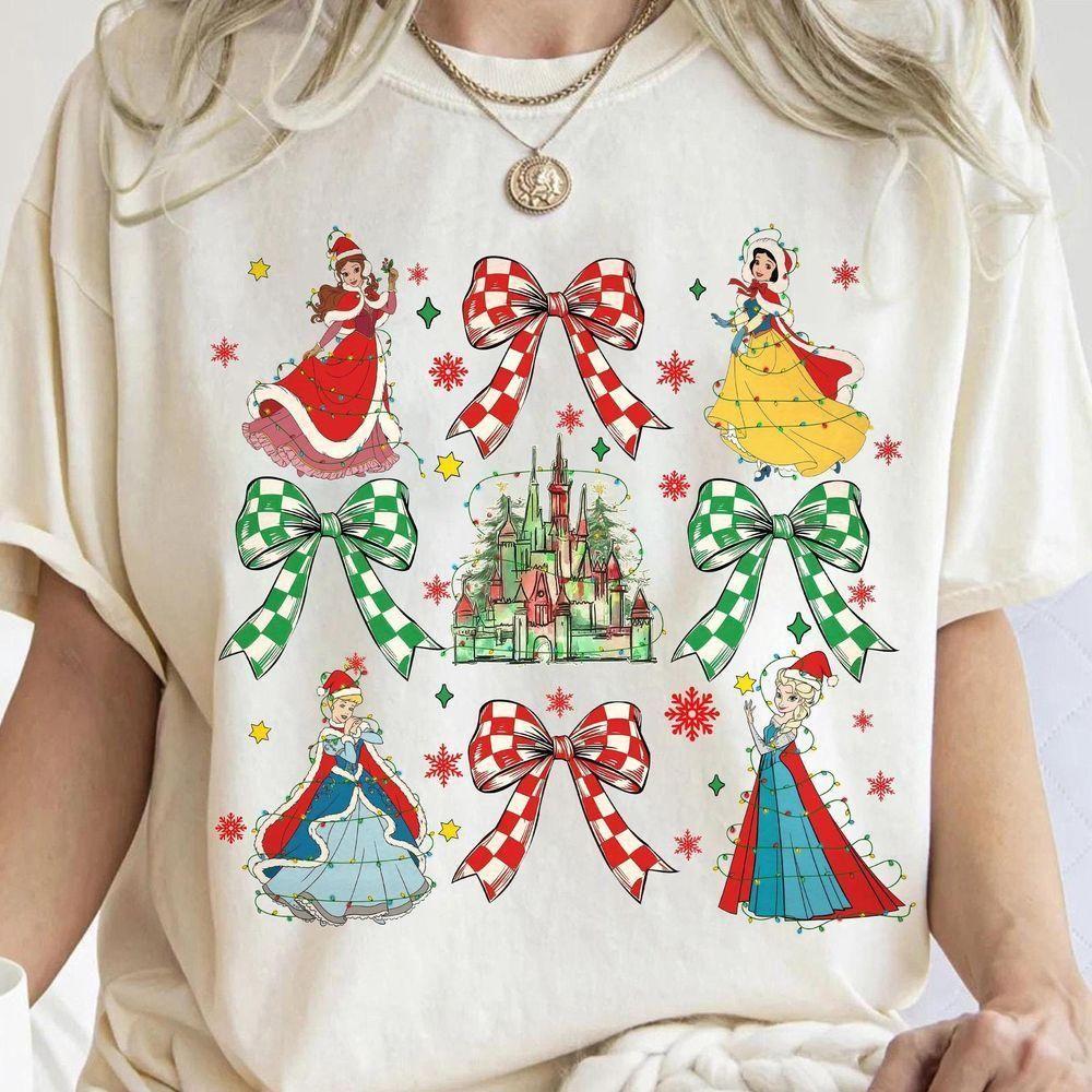 Princess Coquette Bows Christmas Lights Disney Vuitino Shirt